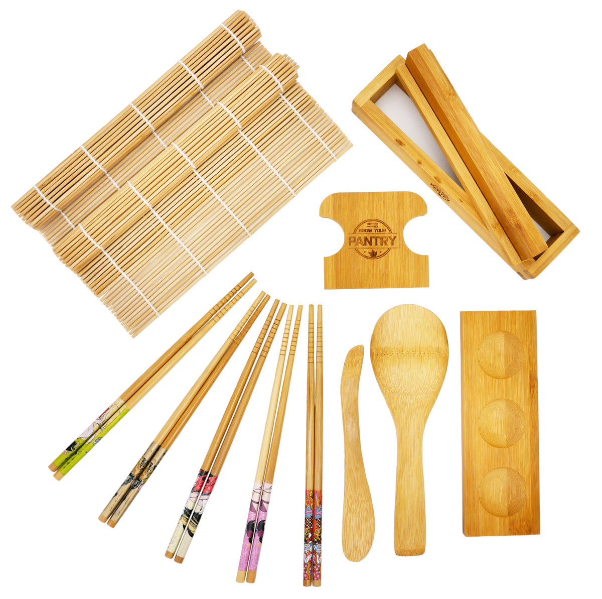  Sushi and Maki Making Kit - DIY Sushi Maker Kit including  Bamboo Maki Mold and Rice Spreader - Quick Sushi Roller with Easy Recipe  e-Book and Mobile App - Perfect Sushi