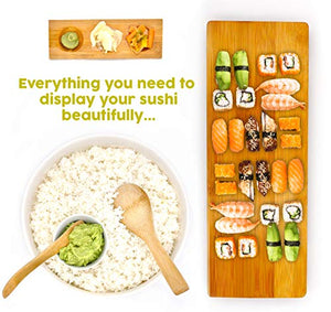 sushi making kit, bamboo tray