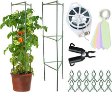 Load image into Gallery viewer, Grow Your Pantry Tomato Cage - Set of 3 Heavy Duty Tomato Cages That Can Hold Up to 10KG of Tomatoes and Other Vegetables - with Bonus Plant Clips and 100M Twist Tie Device - Tomato Cages for Garden