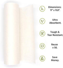 Load image into Gallery viewer, Grow Your Pantry Bamboo Paper Towels - 4 Pack Paper Towels Viscose Made From Bamboo - Eco Friendly Paper Towels, Machine Washable &amp; Reusable Up To 50 Uses - Comes with Two Cotton Storage Bags