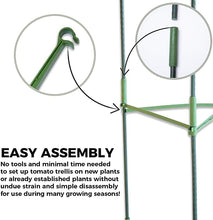 Load image into Gallery viewer, Grow Your Pantry Tomato Cage - Set of 3 Heavy Duty Tomato Cages That Can Hold Up to 10KG of Tomatoes and Other Vegetables - with Bonus Plant Clips and 100M Twist Tie Device - Tomato Cages for Garden