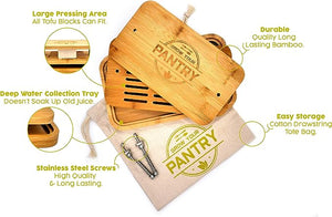 Grow Your Pantry Bamboo Tofu Press - Easy & Practical Tofu Maker for Homemade Organic Tofu - Bamboo Wooden Design with a Stainless Steel Screw System - Includes Free Tofu Making Guide and Recipe eBook