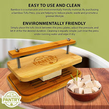Load image into Gallery viewer, Grow Your Pantry Bamboo Tofu Press - Easy &amp; Practical Tofu Maker for Homemade Organic Tofu - Bamboo Wooden Design with a Stainless Steel Screw System - Includes Free Tofu Making Guide and Recipe eBook