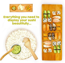 Load image into Gallery viewer, Grow Your Pantry Bamboo Sushi Making Kit - Cooking Gifts Complete Set with Maki Maker, Sushi Rolling Mat, Onigiri Mold, Bamboo Sushi Plate, Nigiri Ball Press, and More - Sushi Making Kit for Beginners